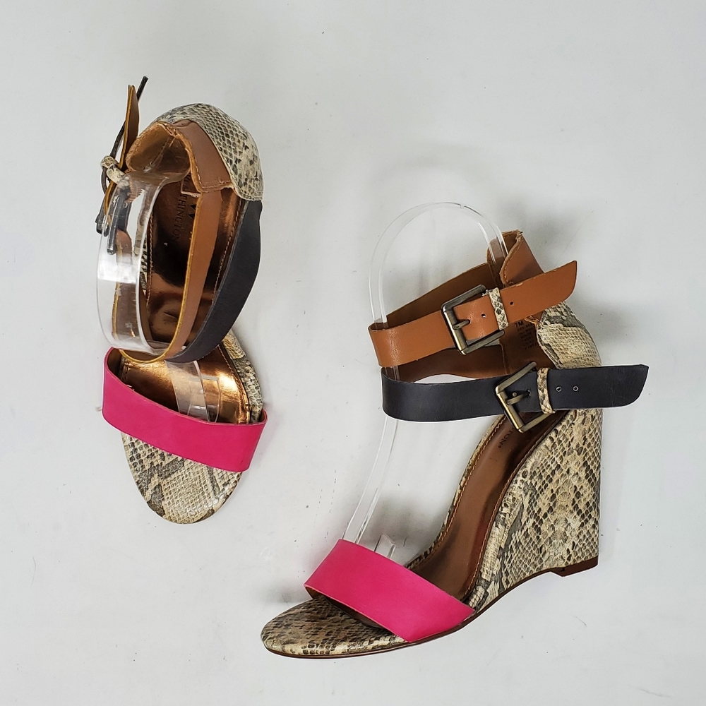 Worthington Vinny Wedge Heel Sandals Scrappy Size 7